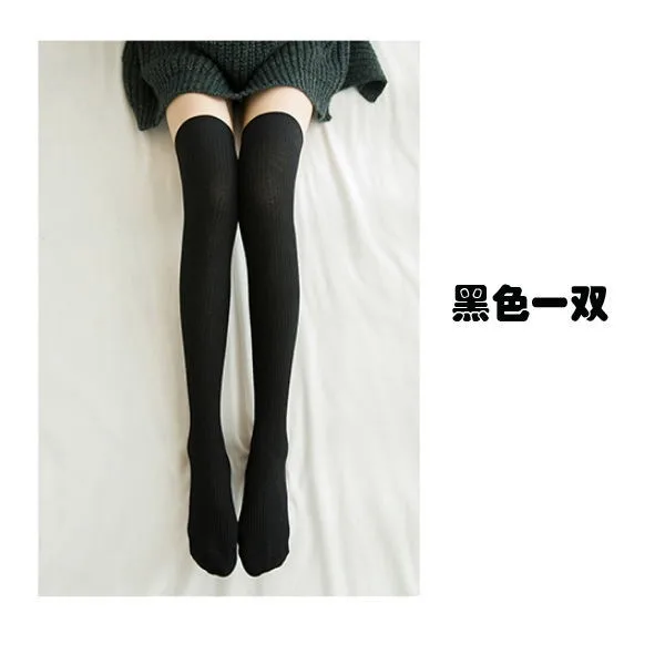 

Over-The-Knee Socks for Women in Spring and Autumn, High Tube Socks, Japanese School Style, Vertical Stripes, Slimming, Beautiful Legs, Warm