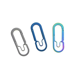 1.6inch 40mm small Ti keychain color Solid titanium oval snap Lock Carabiner Key ring Safety Hook DIY FOB EDC camping outdoor