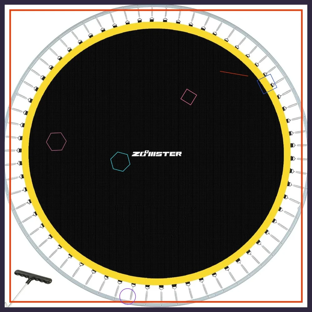 

14FT Round Trampoline Mat, 72 V-Hooks, 5.5" Springs, 8-Row Stitching