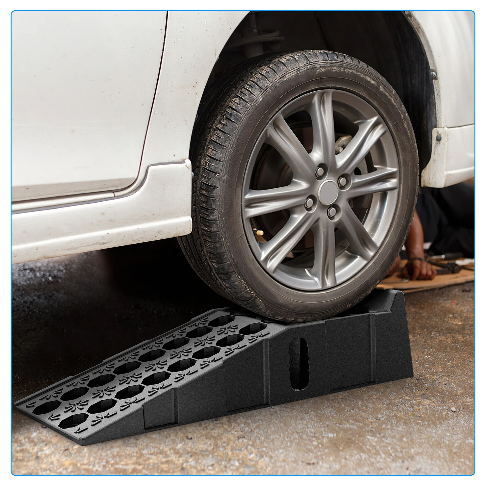 

Nilight Car Leveling Ramps Levelers Lightweight Travel , Portable Vehicle Service Ramp 6.7" Lift Heavy Duty Truck Ramps for Home Garage Maintenance, 16,000lb. GVW Capacity Per Pair