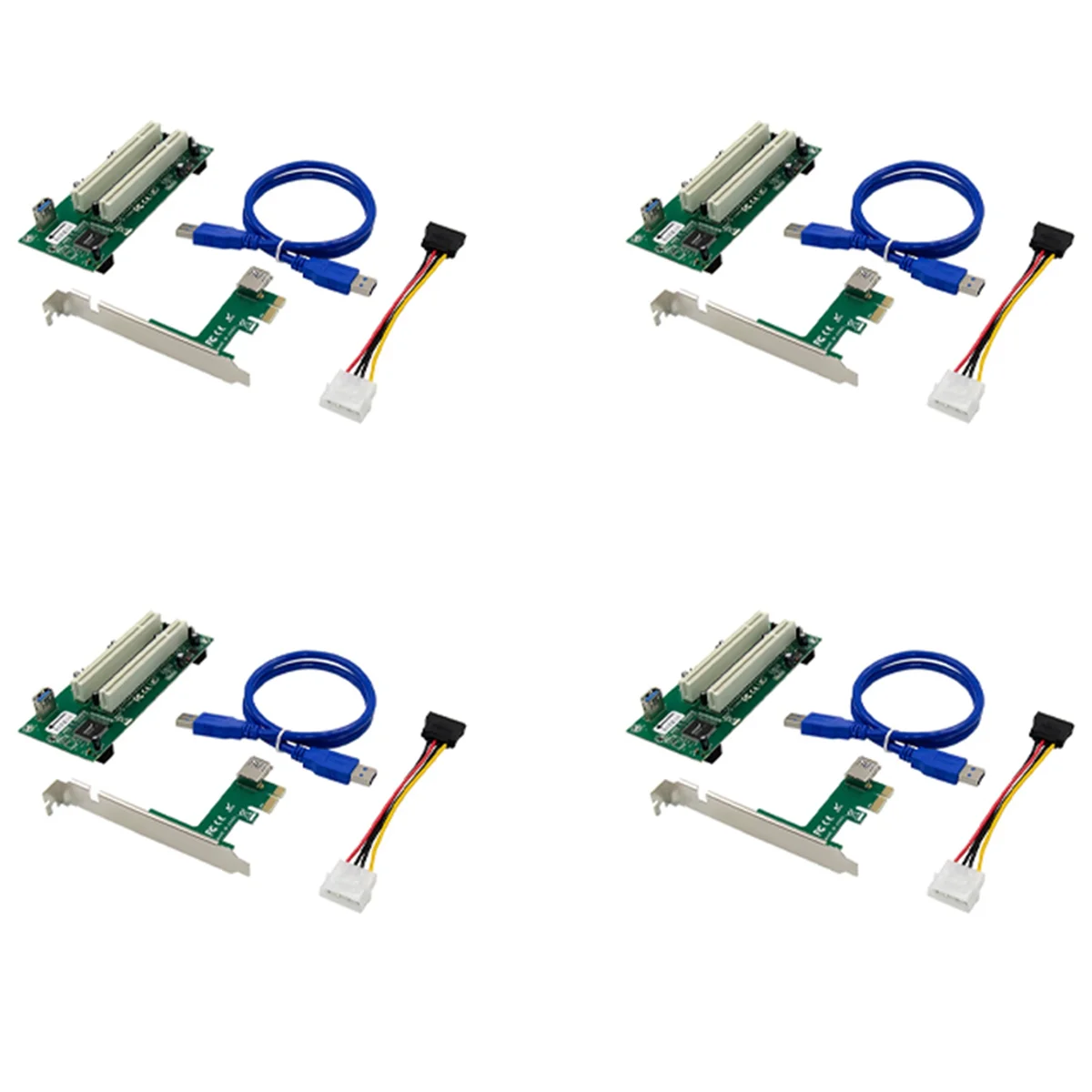 

8X PCI Express to Dual PCI Adapter Card PCIe X1 to Router Tow 2 PCI Slot Riser Card 2.5Gbps Support Window Linux