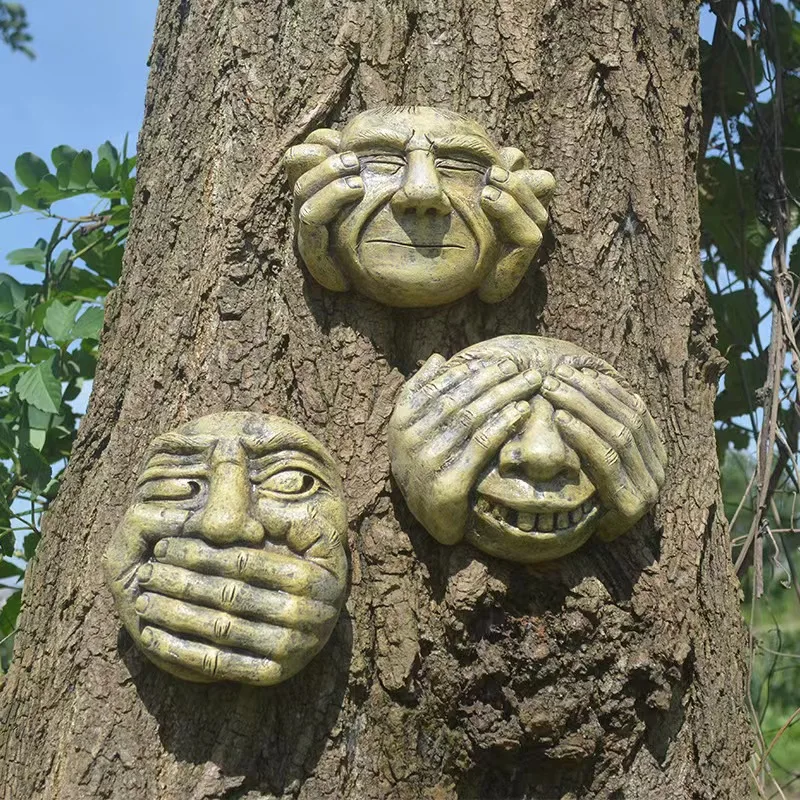 New Style Garden Stone Statues with Funny Facial Expressions Resin Crafts Garden Decorations Festive Atmosphere Ornaments
