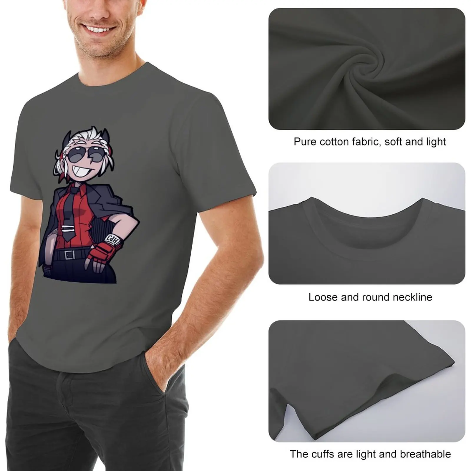 Justice The Awesome Demon Helltaker, Stickers, Shirts, More T-Shirt funny t shirts heavyweight t shirts mens funny t shirts