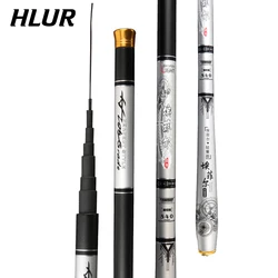 HLUR Telescopic Fishing Rod Carbon Fiber Fiber Ultralight 3.6M/4.5M/5.4M/6.3M/7.2M Stream Feeder Pole Freshwater Tackle