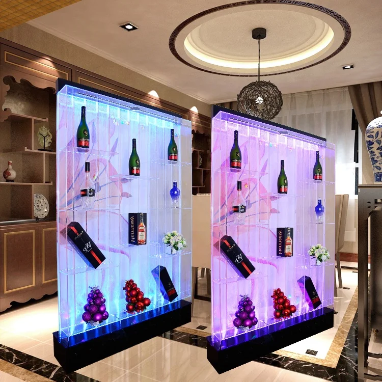 

Customization.Modern Home Bar Restaurant Furniture Used Led Bubble Wall Wine Display Cabinet