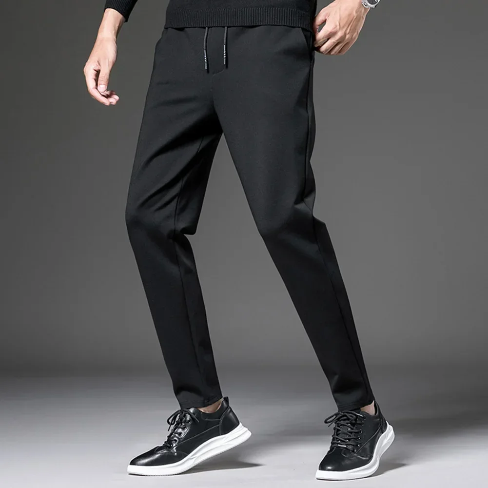 

Men's Quick-Dry Thin Straight Leg Running Pants Fashion Trousers Sport Pants With Pockets Slim Fit High Elastic Men Long Pants