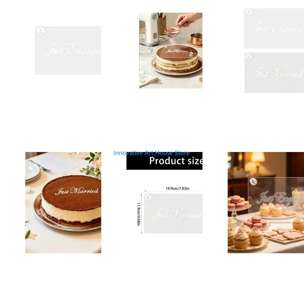 E1PC Cake Baking Template Cake Decoration Stencils Cake Decorating Painting Template Cake Baking Tool with Handle