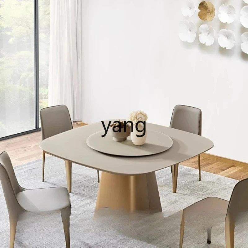 

MMM minimalist sand tempered glass square dining table high-end dining room table