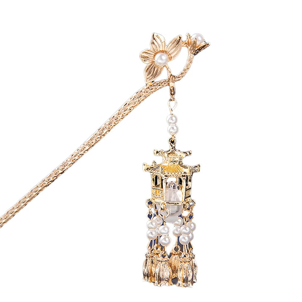 Women's Chinese Hair Stick with Fringed Lantern Design Aristocratic Headdress for Cheongsam Chinese Clothes Dress