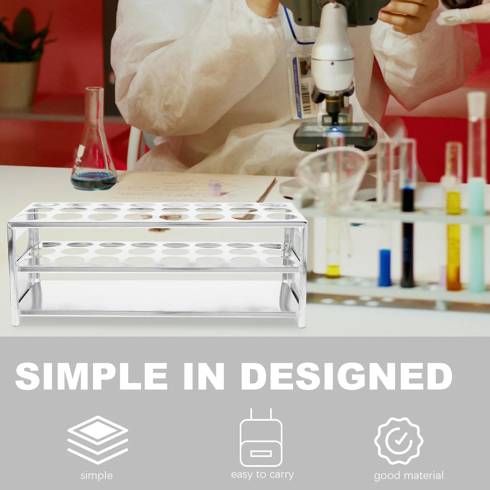 

Laboratory Test Tube Rack 24 Hole Sampling Tube Holder Durable Stand for Test Tubes Rack