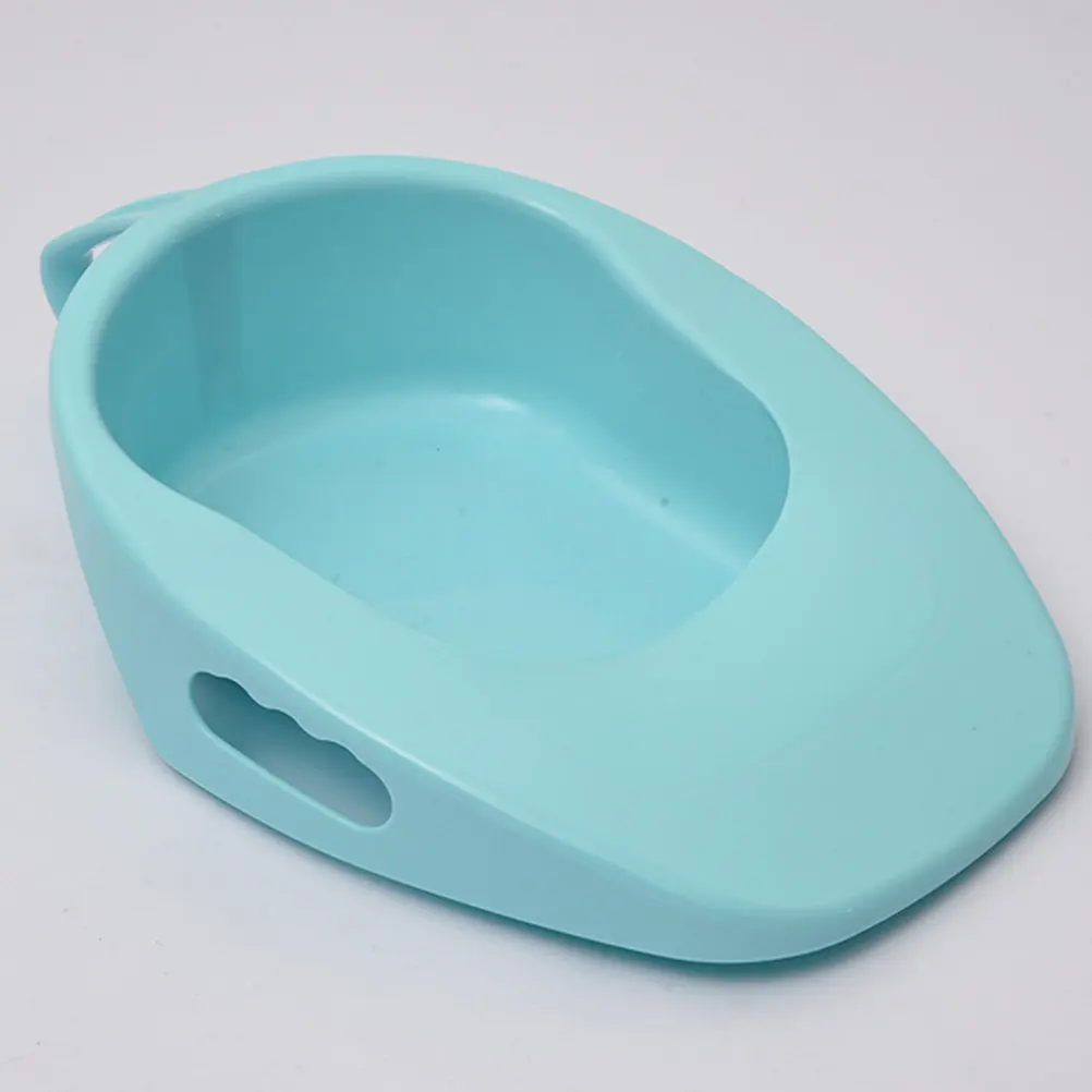 

1Set Sturdy Plastic Bedpan with Wavy Contoured Design for Elderly Bedbound Patients Easy-Rinse Home Nursing Potty Reliable