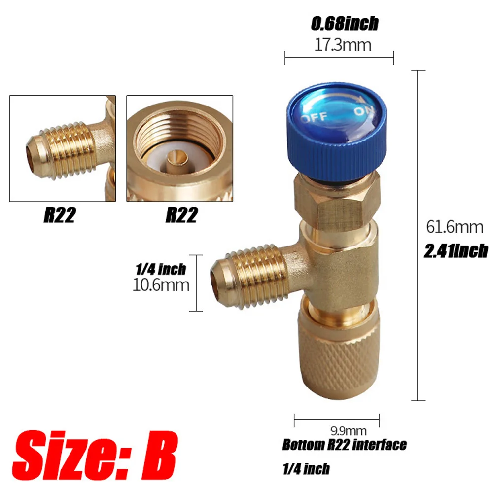 4/2/1PCS R410A R22 1/4 "Kühlung Lade Sicherheit Ventil Klimaanlage Kältemittel Sicherheit Flüssigkeit Adapter hand Werkzeug Teile – Detail 4