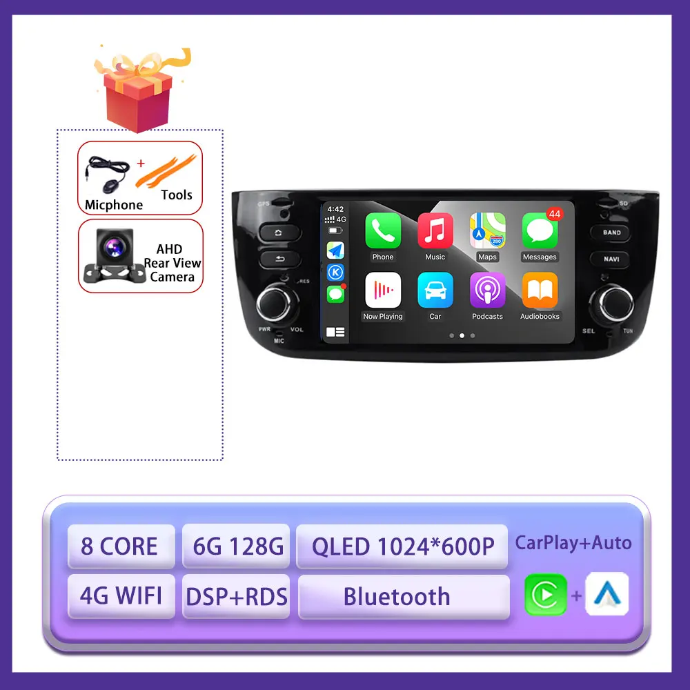6.2 "Android 15 Auto Carplay Radio Voor Fiat Linea Punto EVO 2012-2015 Stereo Autoradio Multimedia Speler GPS Navi scherm Gereedschap