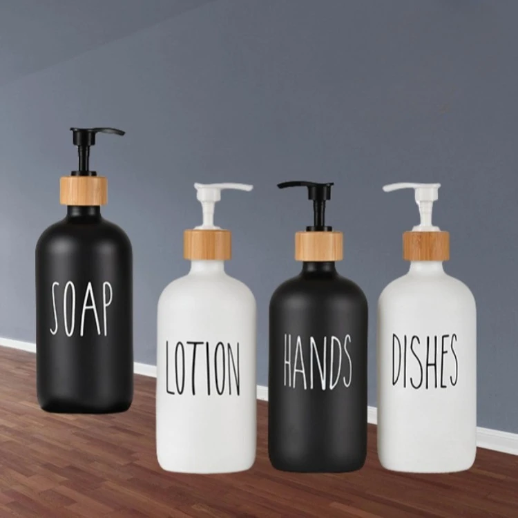 

1pcs amber tinted soap dispenser bottle 450ml, high quality glass - aurea xocoto