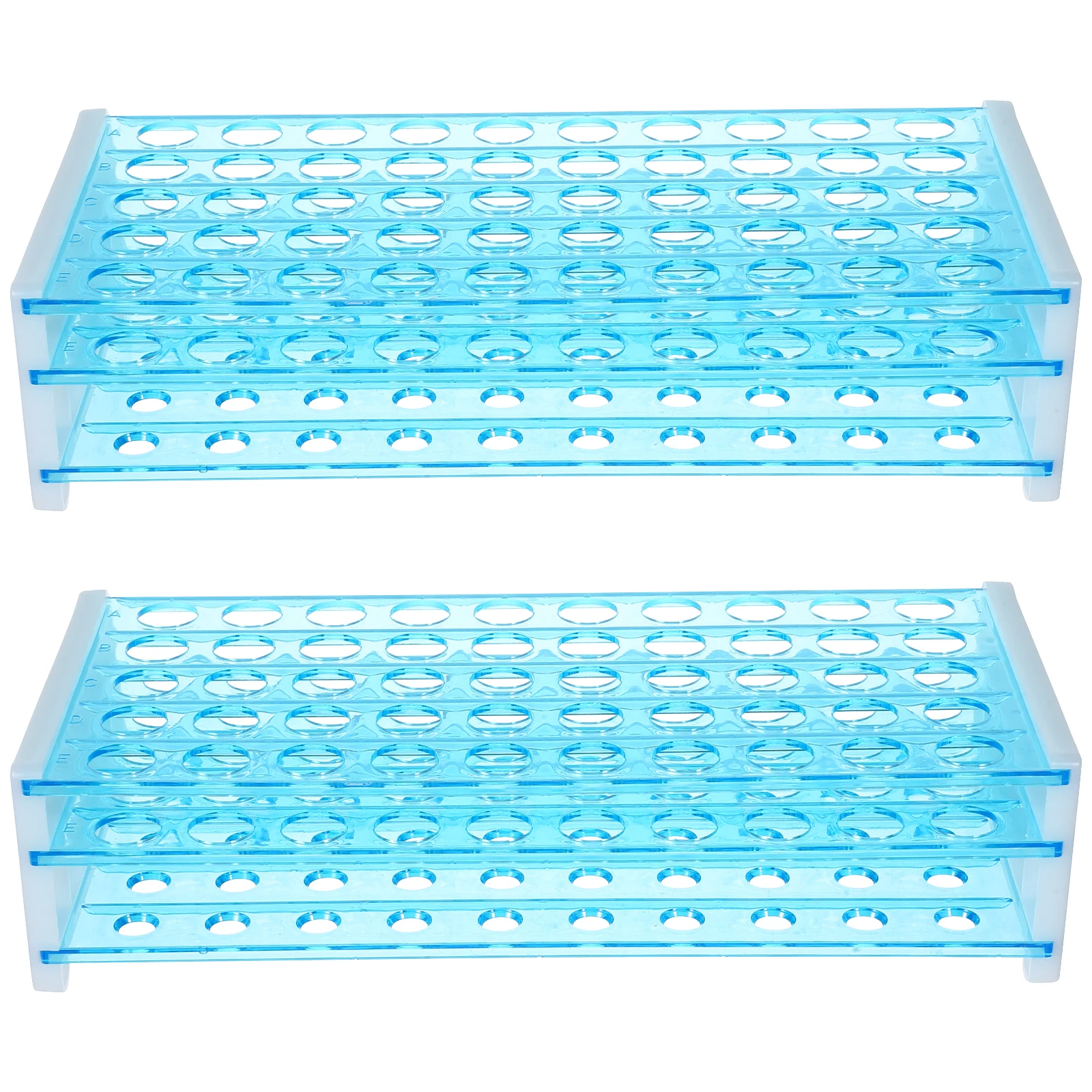 

2Pcs Plastic Test Tube Rack 50-Slot Storage Holder for Lab Research and Sampling Tray Test Tube Rack Laboratory Supplies