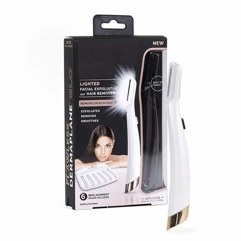 New Models Female Facial Eyebrow Hair Remover LED Luminescence Hair Scraper Shaver Compact Portable Exfoliates Clean Tool