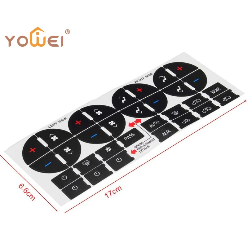 Latest Practical Replacement Decal Button Sticker Climate Control Dash Repair Kit Car Interior Button Repair Stickers