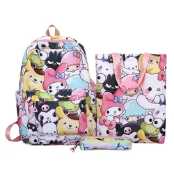 Kuromi Backpack, Cinnamoroll Cartoon Anime School Bookbag, Casual Outdoor Travel Sport Daypack With Shoulder bag And Pencil Bag