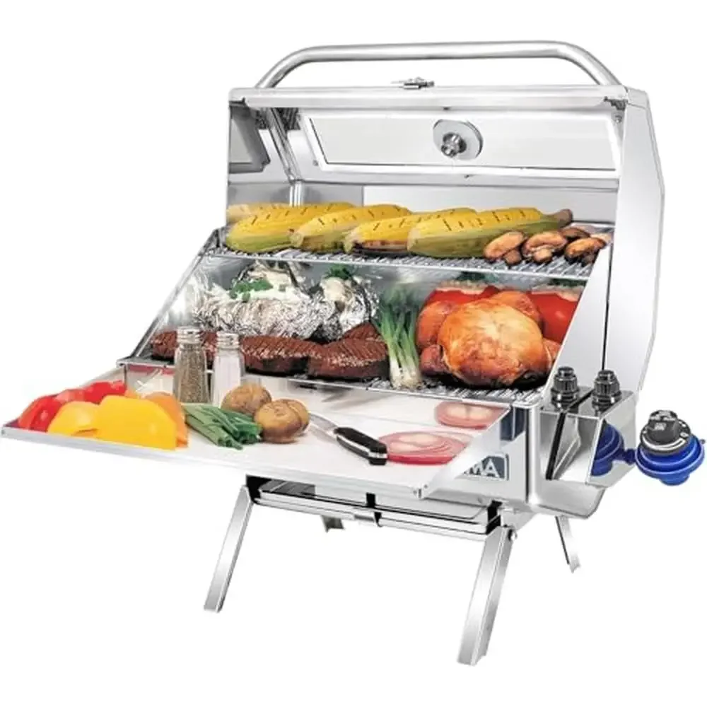 Portable Boat Grill 12x18 Stainless Steel Infrared Gas BBQ