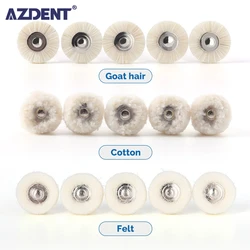 Azdent-フェルトホイール付き歯科研磨ブラシ、ウール、綿、回転工具用研磨機、2.35mm、5個