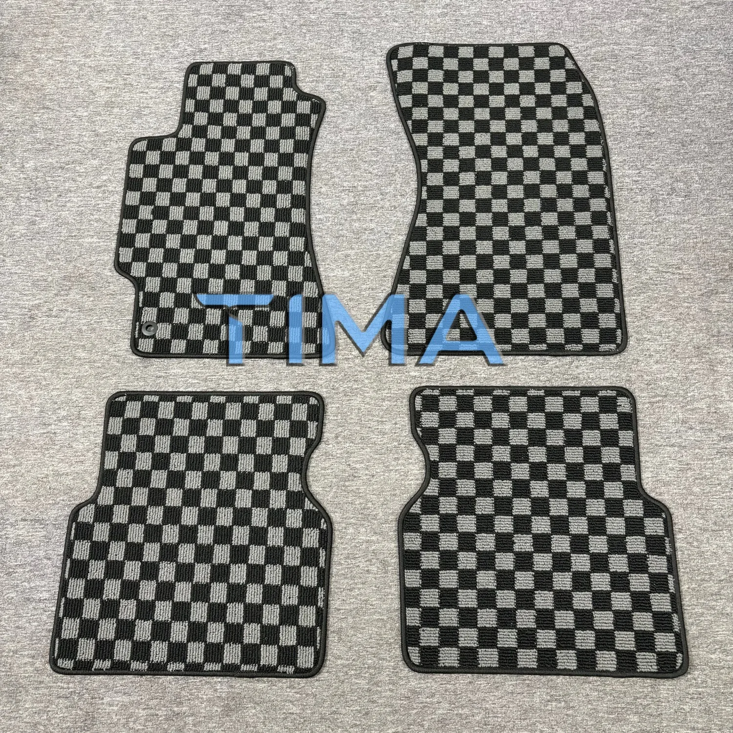 Checkered Flag Carpet Floor Mats Front-Rear Good Quality For 1996-2006, Subaru Impreza left Hand Driveor
