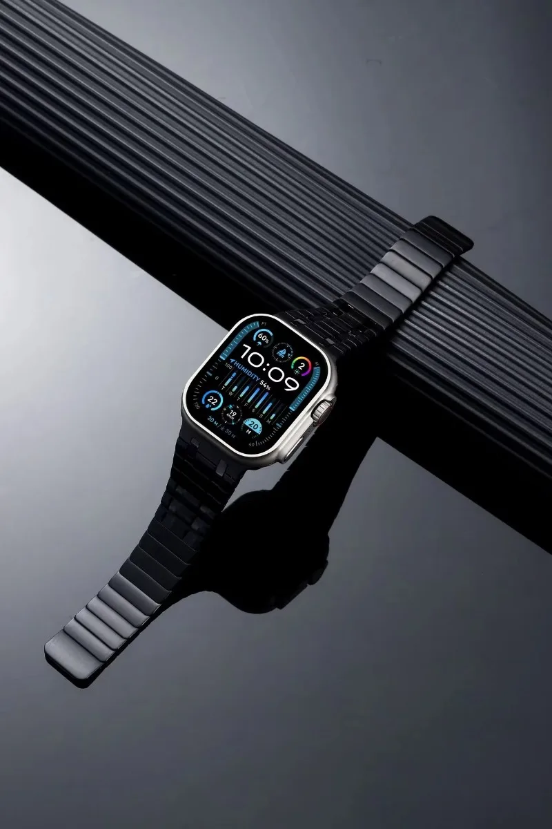 Correa de Metal de acero inoxidable para Apple Watch Ultra 2 49mm 10 46mm 42mm reloj de pulsera magnético 9 8 7 6 5 SE 45mm 41mm 44mm 40mm