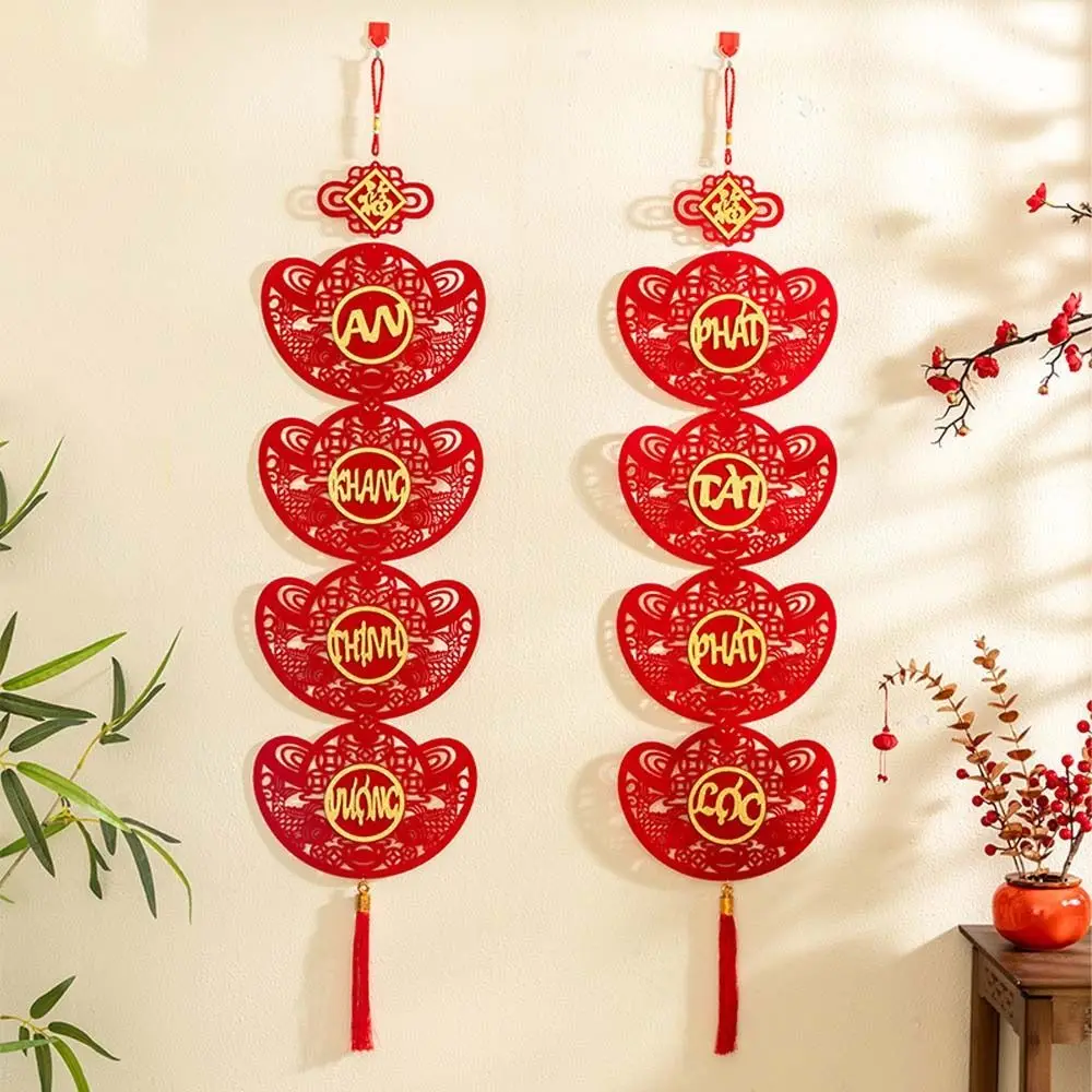 Chinese Stijl Vietnamese Nieuwjaar Hanger Traditionele Rode Vietnam Lucky Ornament Verdikte Zegen Fu Karakter Hangers