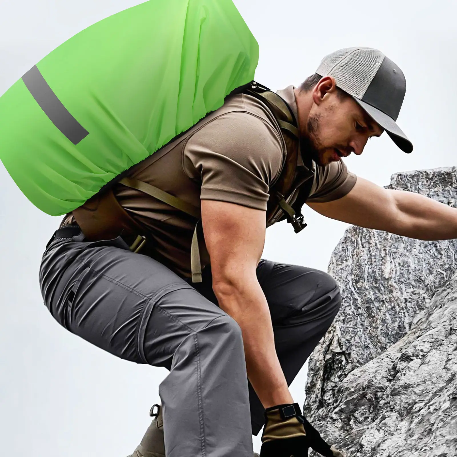 

3Pcs Reflective Backpack Rain Cover Waterproof Hiking Schoolbag Shield High Visibility Rainproof Outdoor Pack Cover for 18-30L