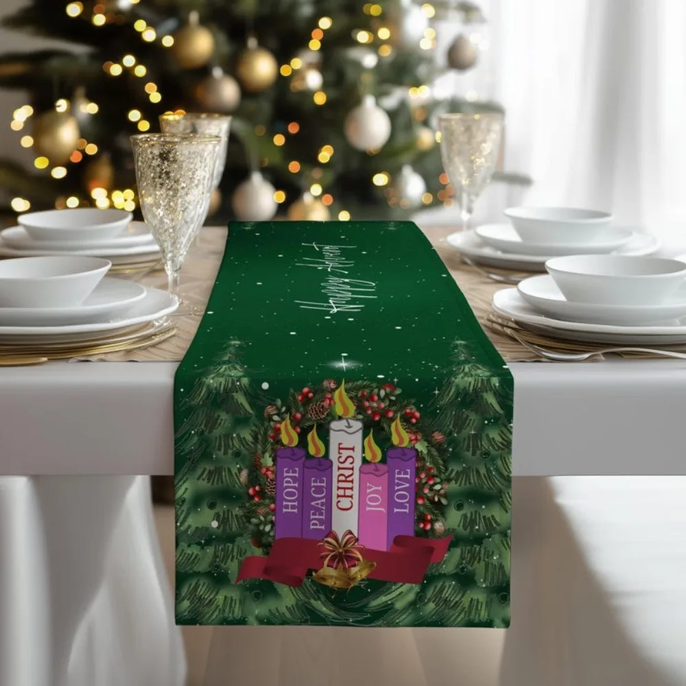 

Nativity Advent Table Runner Multiple Sizes 2D Print Holy Family Bethlehem Theme Polyester Dining Entryway Decor Sacred