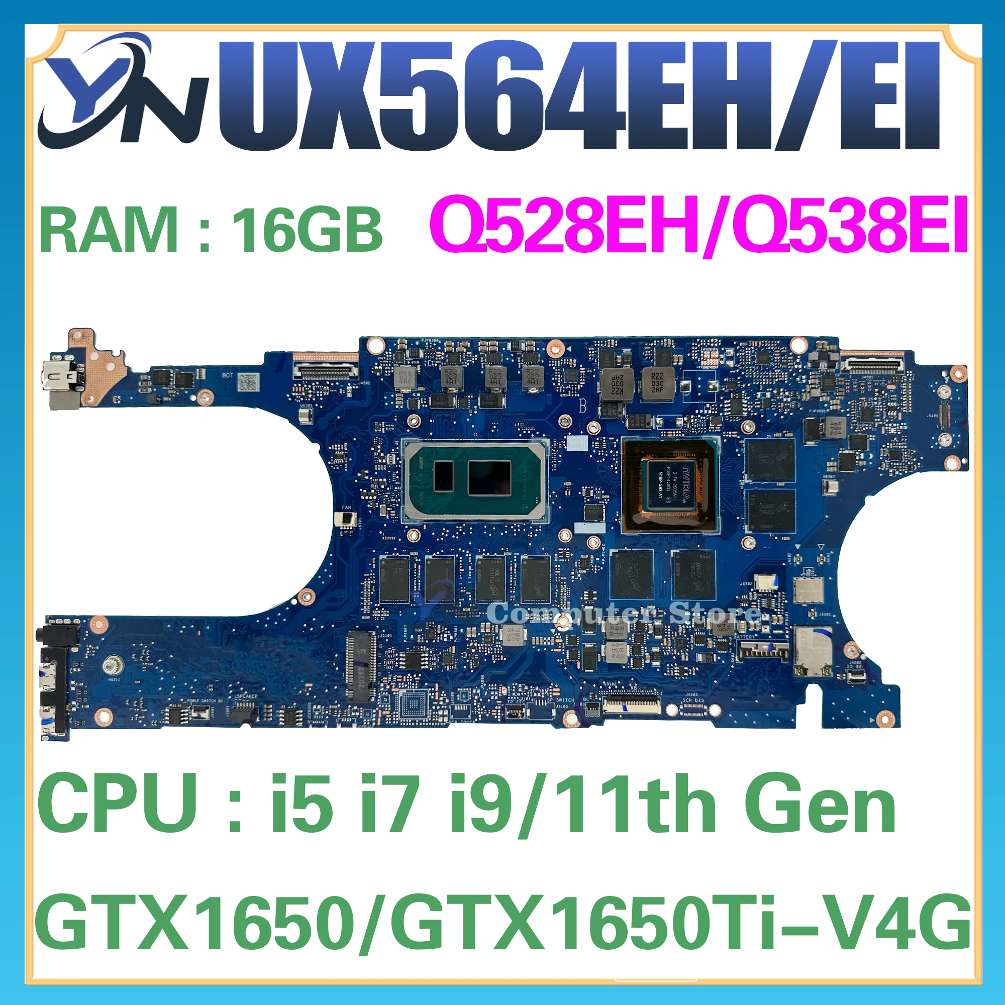 UX564EH Mainboard For ASUS UX564E UX564EI UX564PH Q538EI Q528EH RX564EI RX564E RX564P Laptop Motherboard i7-1165G7 i7-11370H