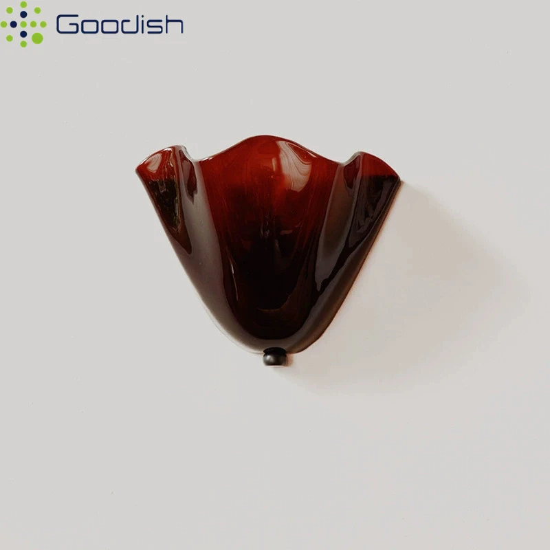 

Modern Luxury Nordic Background Colored Glass Petals LED wall lamp Art Creative Lights for Bedroom Home Decoration Chandeliers