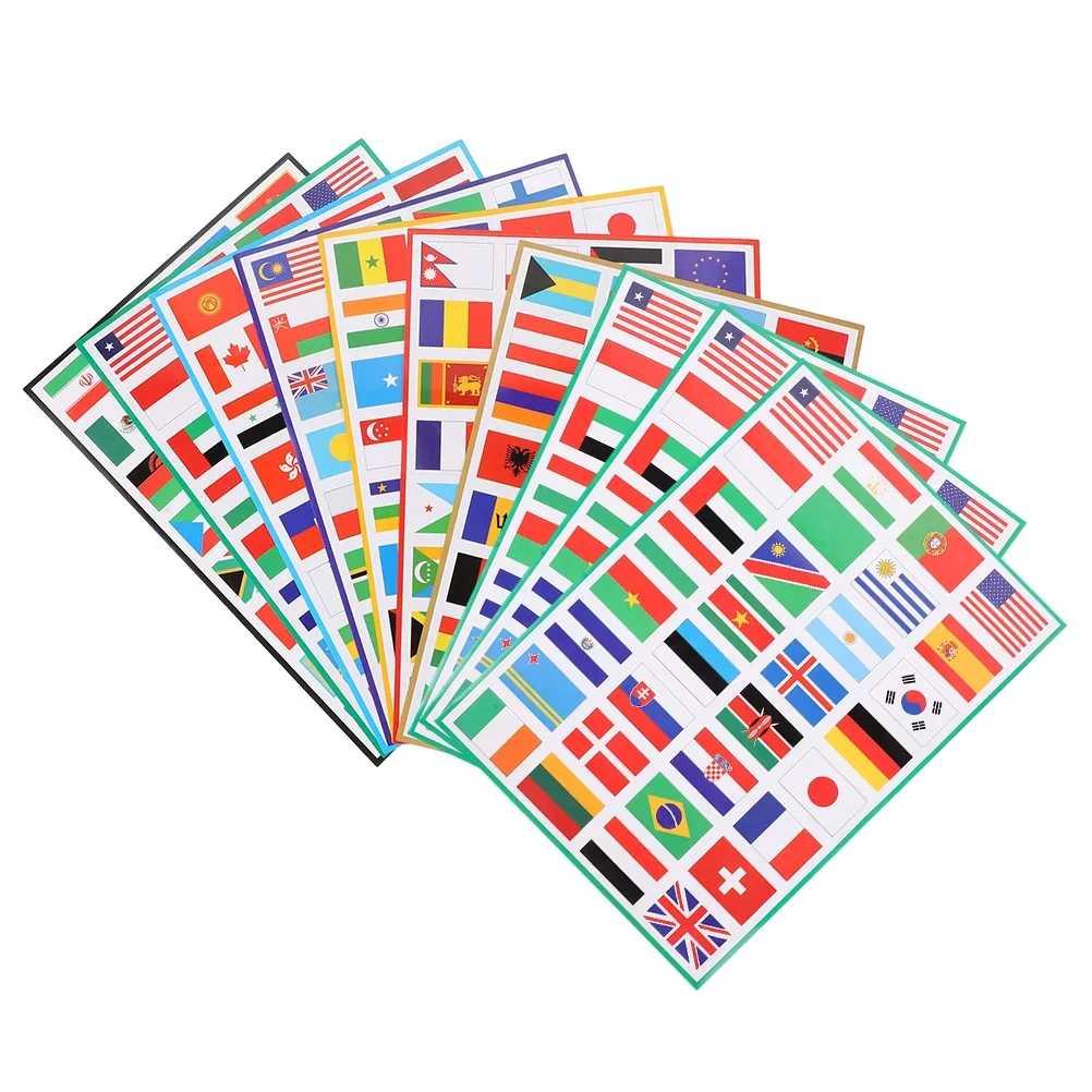 2PCS Of World Flag Stickers Self-Adhesive Flag Stickers World Match Face Stickers Flag Stickers Face Stickers Random Style