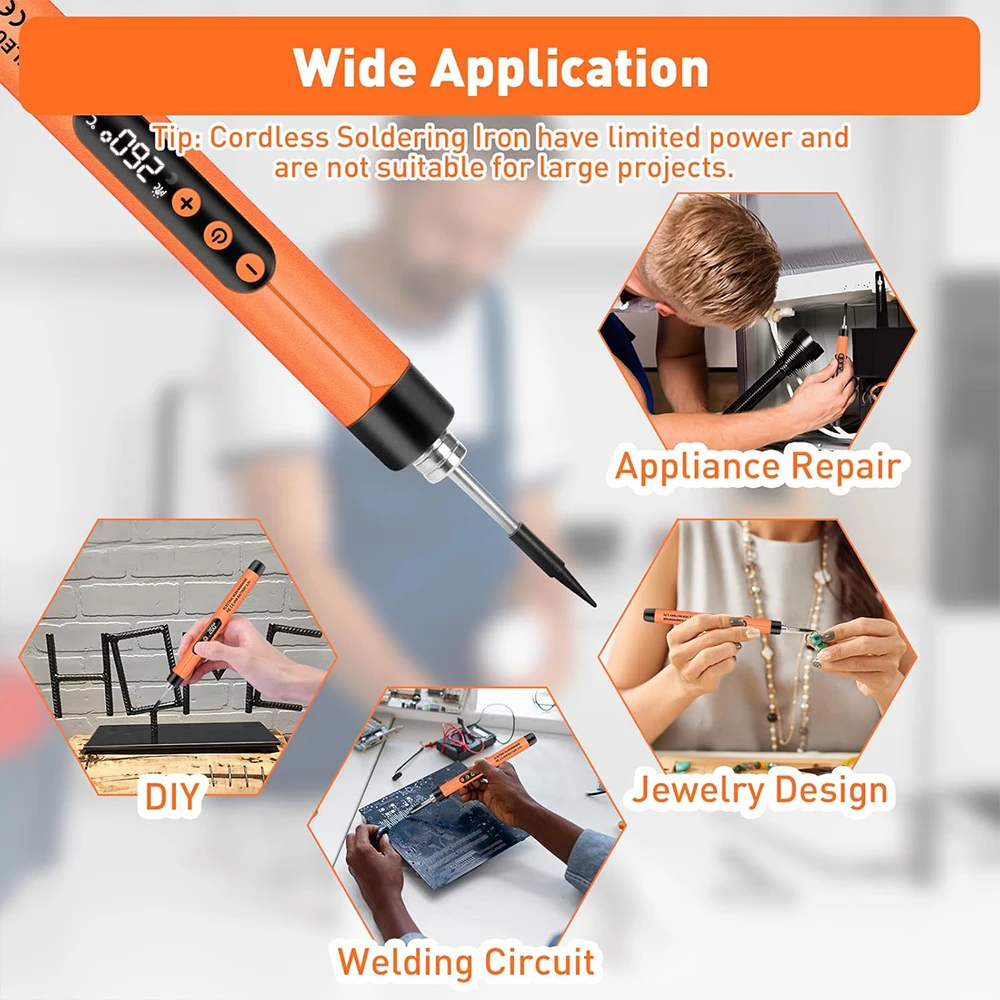 5V 8W USB Digital Electric Soldering Iron Set Kit Mini Small Soldering Iron Set Temperature Adjustable Solder Welding Iron Tool