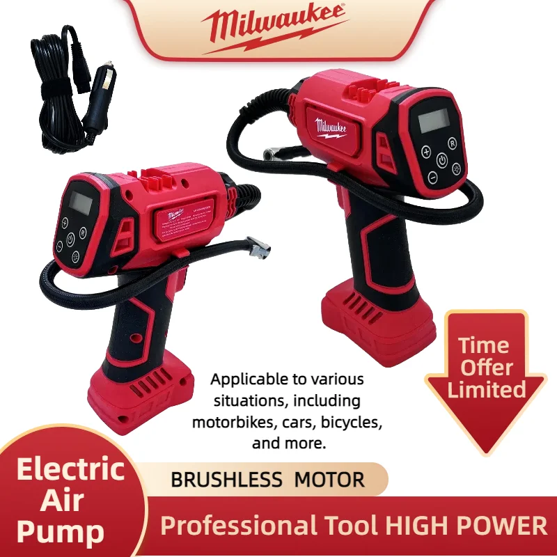 Milwaukee 18V batterie sans fil pompe à Air électrique voiture pneu gonfleur automatique compresseur d'air portable pompe à Air Rechargeable