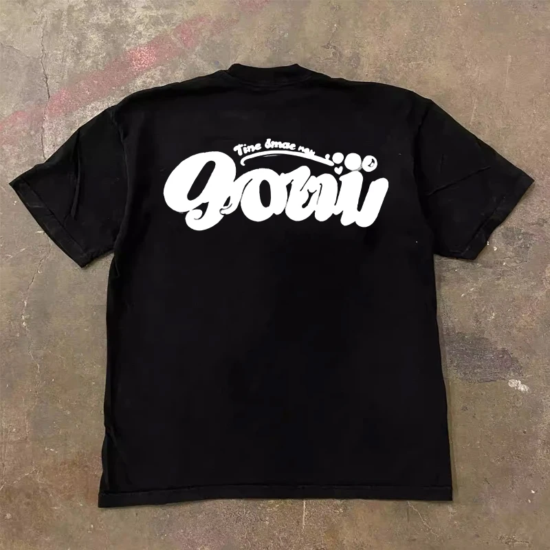 Loose Fit Cotton Short Sleeve T-Shirt Unisex Casual Comfortable Breathable Pure Cotton Double Thread T-Shirt for Summer