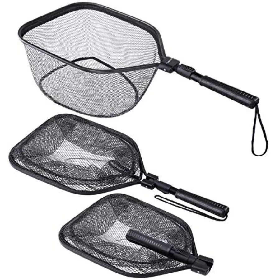 Fly Fishing Net, Bass Trout Landing Net, Folding Fishing Nets Fresh Water, Safe Fish Catching or Releasing