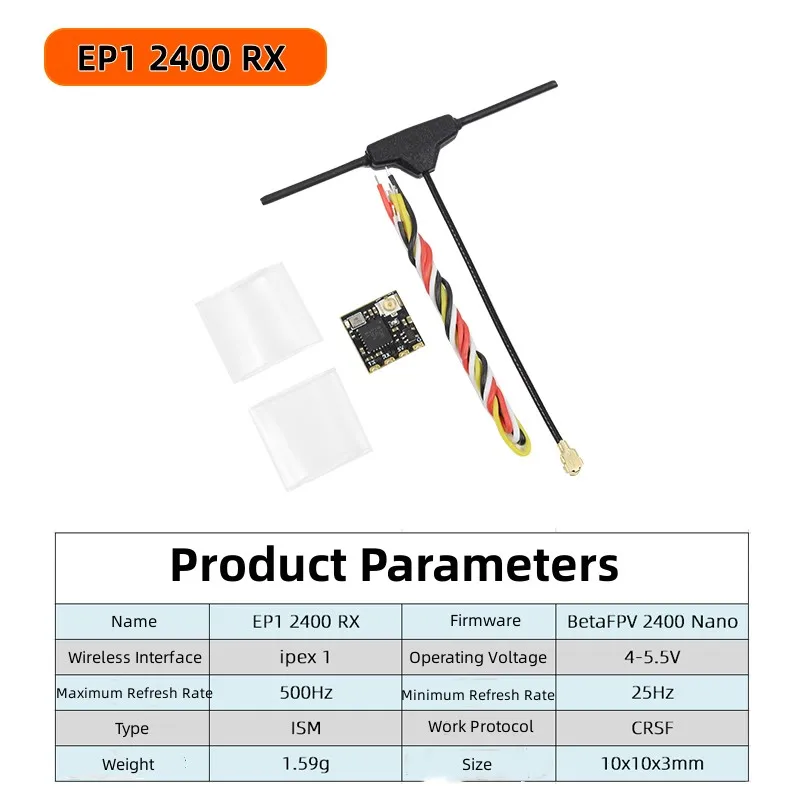 ELRS Receiver MINI 2.4GHz RX EP1 2400RX SX1280 EXPRESSLRS Nano Long Range For RC Airplane FPV Long Range LR4 LR7 10X10MM