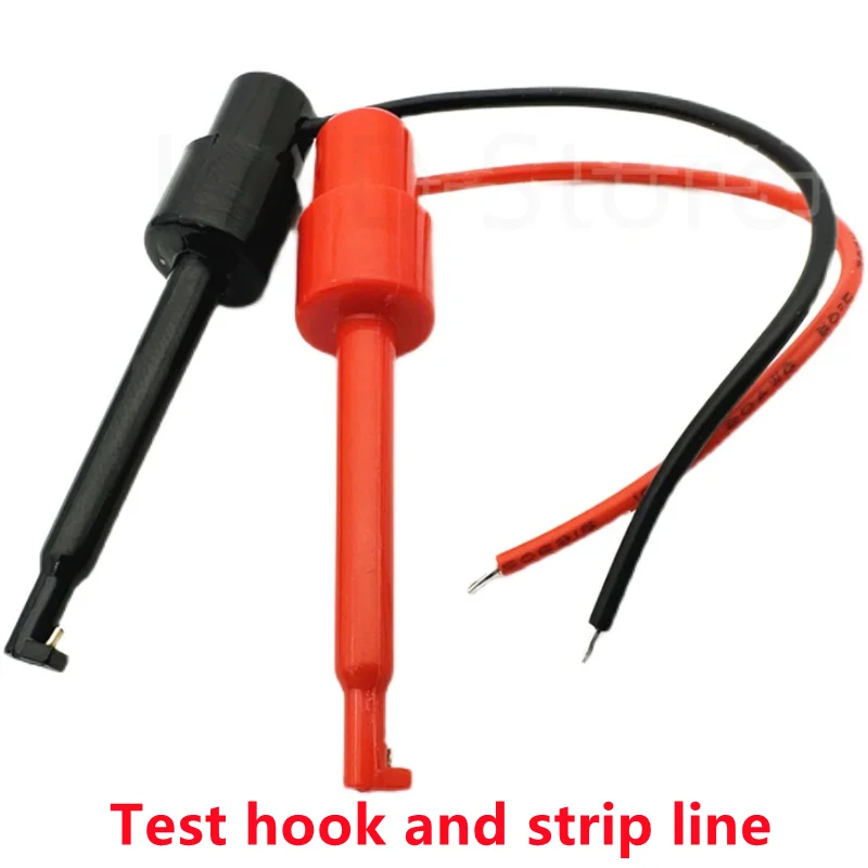 100mm Test hook with line,test claw,logic analyzer clamp test clip connection wire,single head wire,hook,test wire,red,black