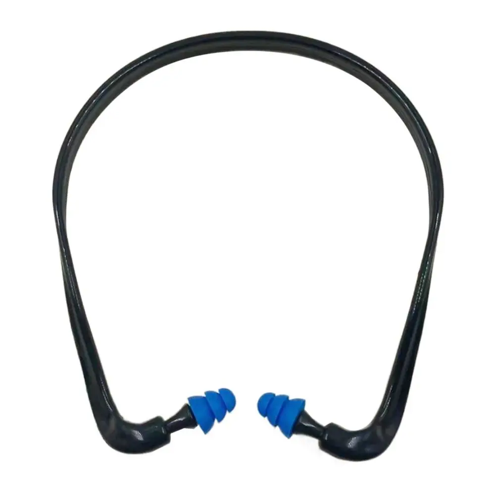 Blue Black Orange Head-mounted Earplugs Soft Silicone Protector Anti-Noise Earmuff Swimming Travel Noise Reduction Ear Plugs
