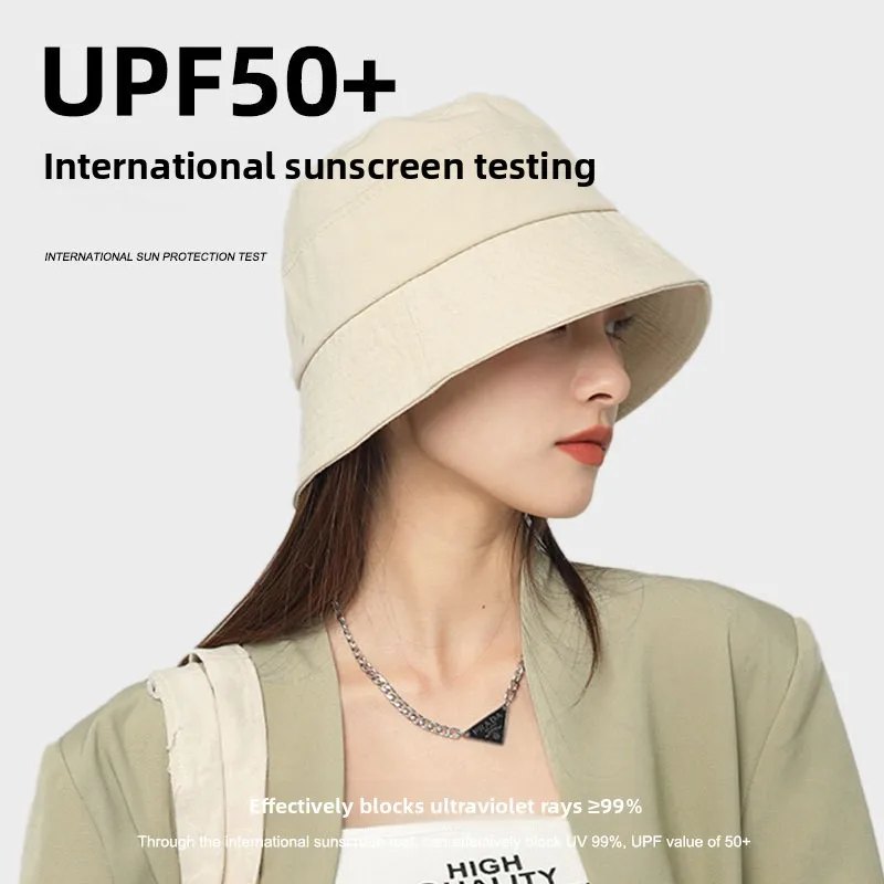Breathable Cotton Face Slimming Spliced Bucket Hat High Quality Large Head Casual Sun Cap Women Spring Autumn Daily Outdoor Hat