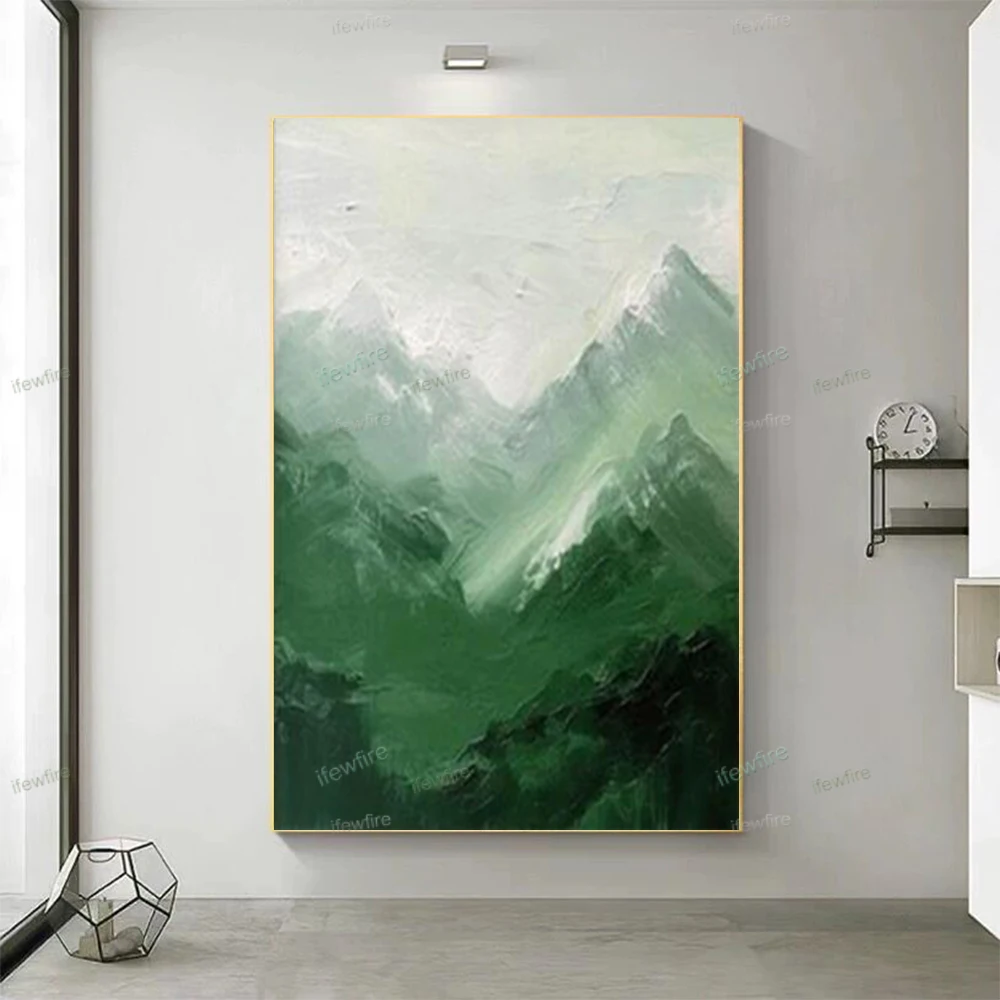 Modern Hand Painted Abstract Oil Painting On Canvas Paintings Wall Art Green Picture For Living Room Decor Home Indoor Artwork