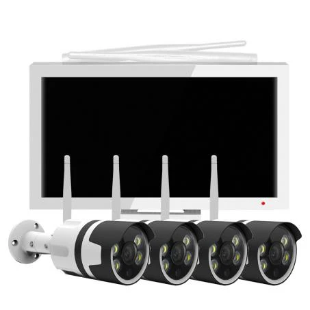 Wireless Wifi CCTV Camera NVR Kit With Monitor 3MP Audio Outdoor Security 4CH 8.9