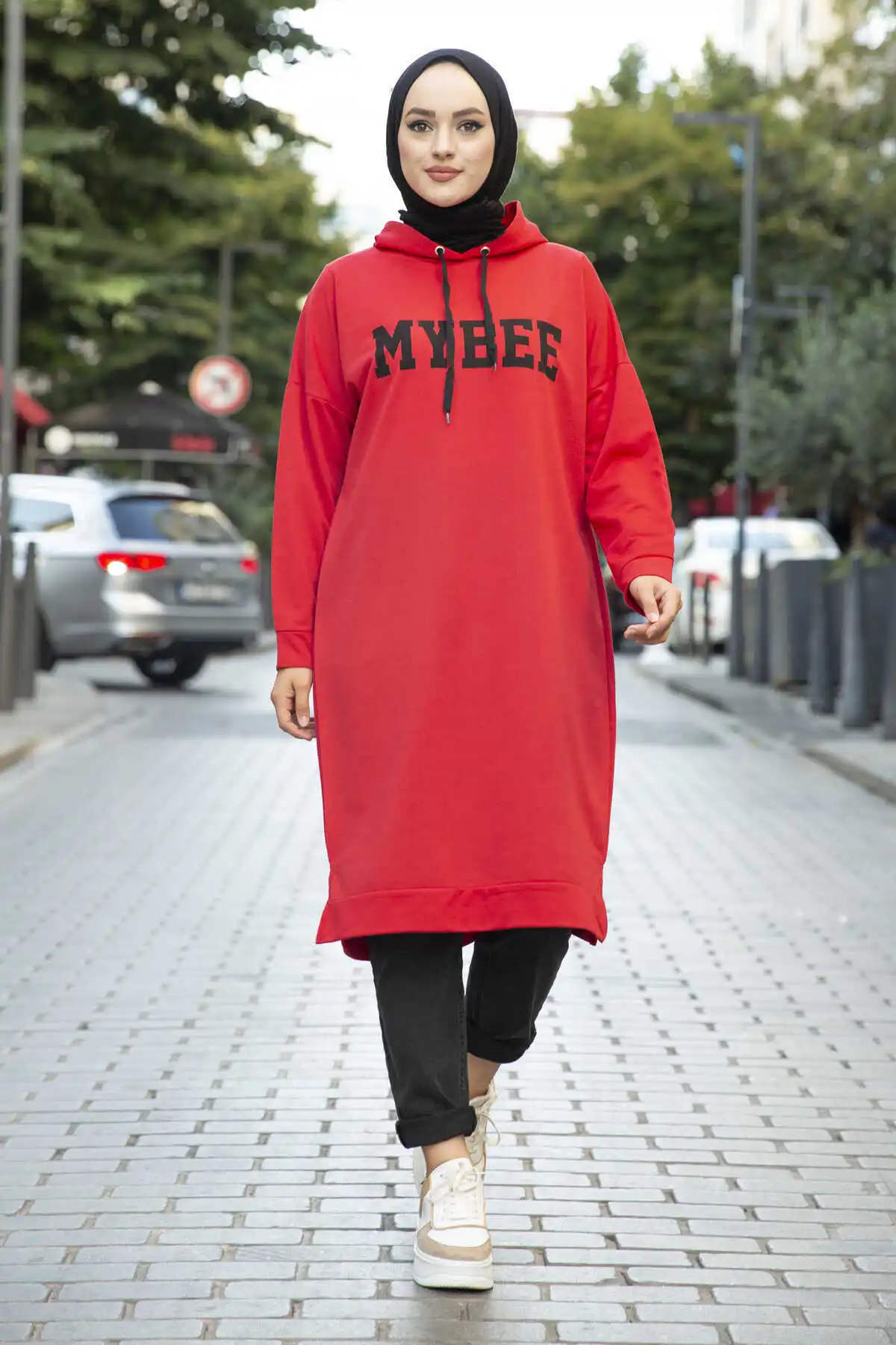 Intermediate Size Hijab Tunic Red