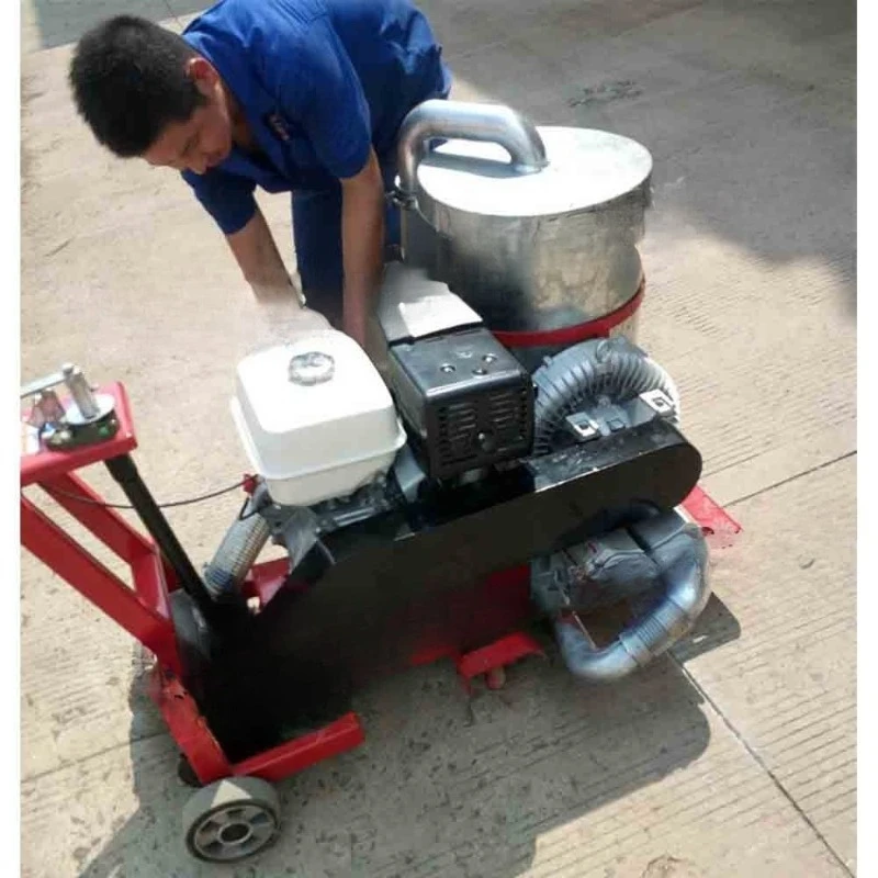 Hand-pushed pavement reaming machine, pavement repair crack slotting machine, universal wheel slotting and dust cleaning machine