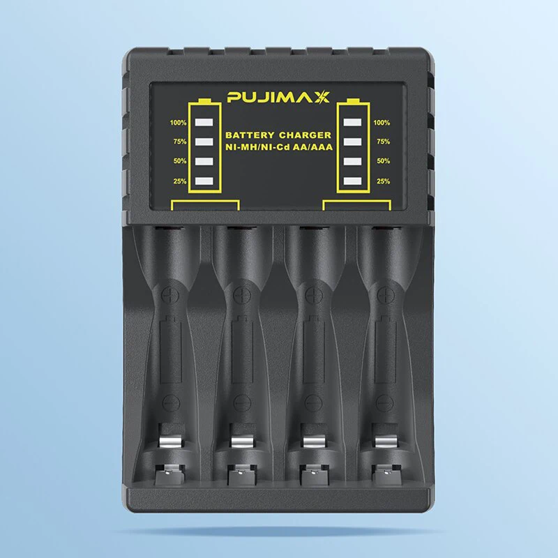 4 Slot Battery Charger For AAA/AA Rechargeable Batter Charger With LED Indicator Charger Cable For NO.5/7 Ni-MH/Ni-Cd Batteries