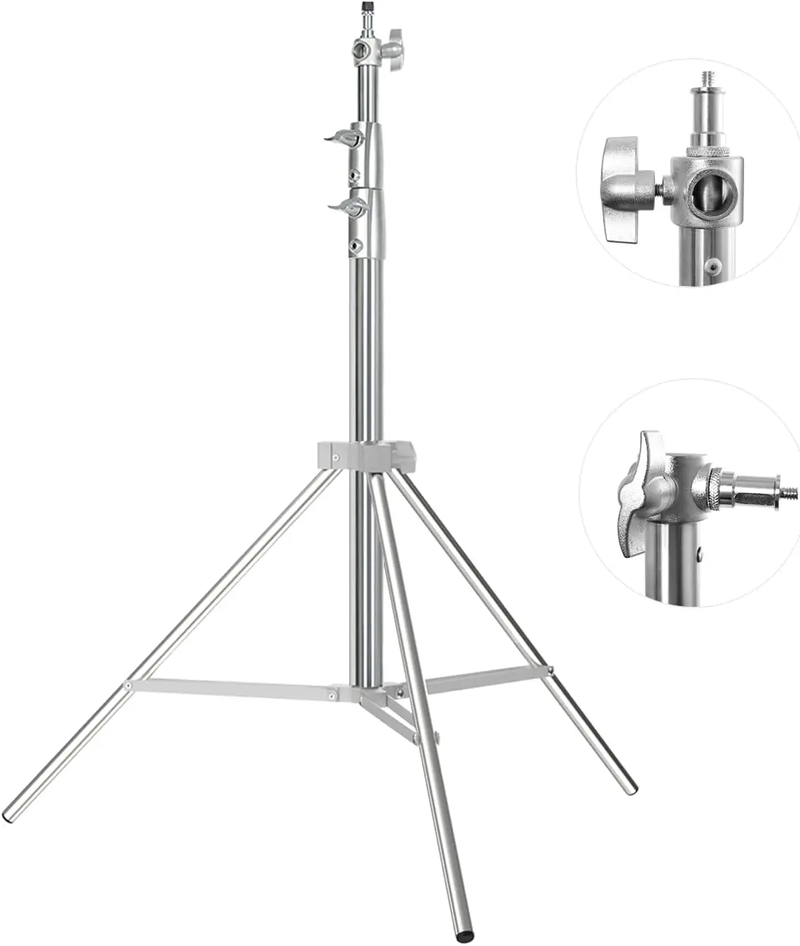 

Heavy Duty Light Stand Photography 9.2ft/110", Stainless Steel Photography Light Stand Tripod with Spring Cu ioned,1/4"