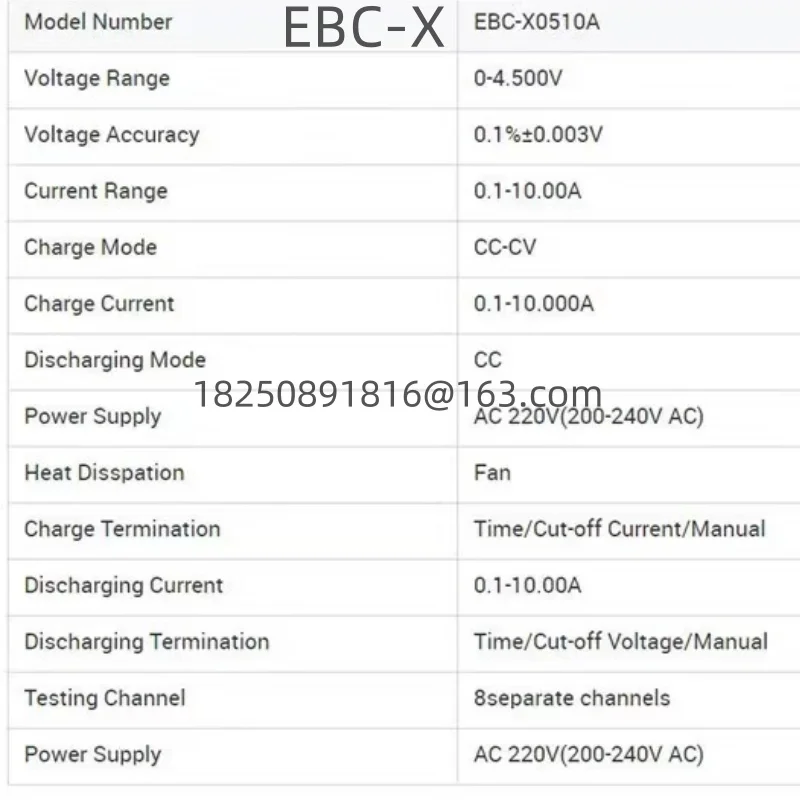 New EBC-X 8-channel battery divider Iron lithium ternary 18650 battery capacity tester 10A cycle