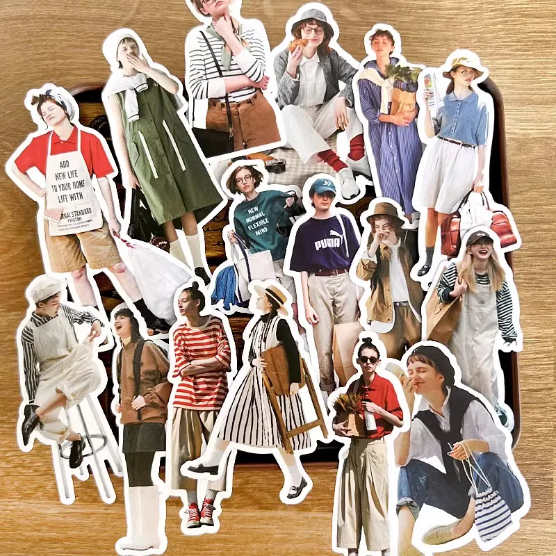 26pcs cute fashion women\'s magazine stickers hand-held account diary collage material stationery diy waterproof