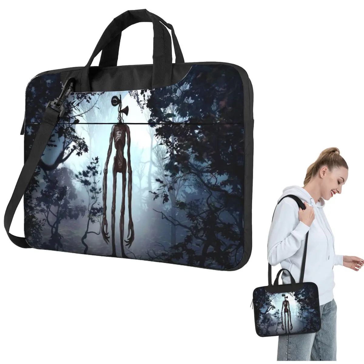 

Siren Head In Dark Forest Crossbody Laptop Bag Case Computer Bag 13 14 15.6 Inch Notebook Pouch for Macbook Pro