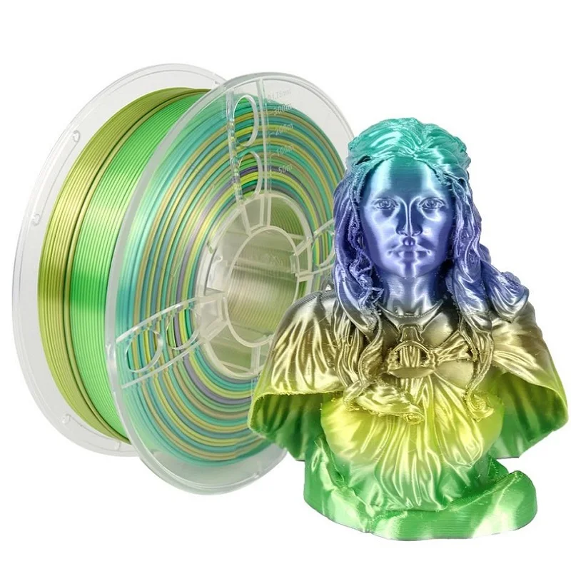 

Rainbow Filament Silk 3D Printer PLA 1kg 200G Filament Color Change Gradient Filamento PLA 1.75mm 3D print Material Multicolor